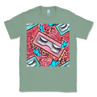 Sage cosmetic fake eyelashes and butterfly with leopard seamless pattern bb Classic Tee - BundleAndBundleShop