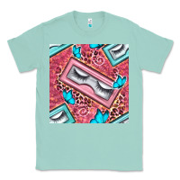 Seafoam cosmetic fake eyelashes and butterfly with leopard seamless pattern bb Classic Tee - BundleAndBundleShop