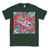 Sports Green cosmetic fake eyelashes and butterfly with leopard seamless pattern bb Classic Tee - BundleAndBundleShop