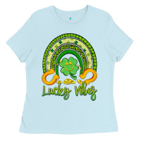 Baby Blue lucky vibes Ladies Tee - Artiststas