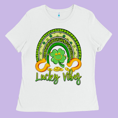Lucky Vibes Ladies Tee Designed By Artiststas
