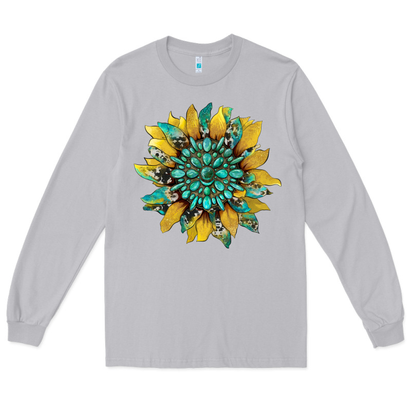 Sunflower With Gemstone And Cowhide Long Sleeve Tee by Artiststas | Teevron