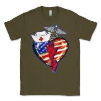 Army Green patriotic nurse love Classic Tee - BarkalooDesign