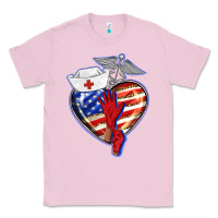 Bubblegum Pink patriotic nurse love Classic Tee - BarkalooDesign
