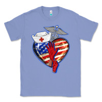 Colony Blue patriotic nurse love Classic Tee - BarkalooDesign