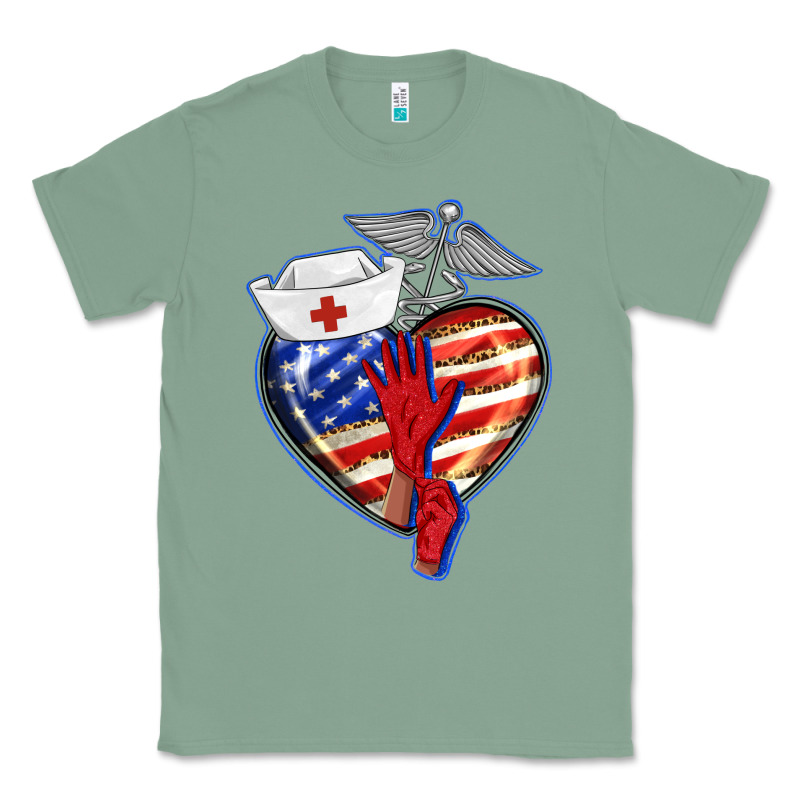 Patriotic Nurse Love Classic Tee by BarkalooDesign | Teevron