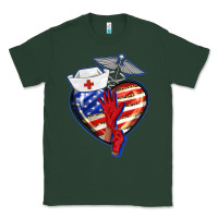 Sports Green patriotic nurse love Classic Tee - BarkalooDesign