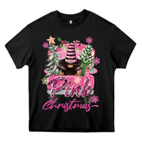 Black Pink Christmas Truck Gnome Heavy Core Tee - FaDigitalArtStudio