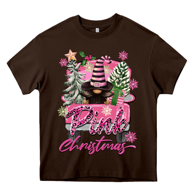 Pink Christmas Truck Gnome Heavy Core Tee by FaDigitalArtStudio | Teevron