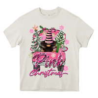 Cream Pink Christmas Truck Gnome Heavy Core Tee - FaDigitalArtStudio