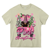 Mossy Pink Christmas Truck Gnome Heavy Core Tee - FaDigitalArtStudio
