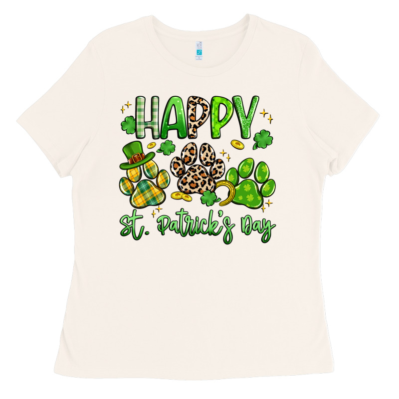 Happy St. Patricks Day Paws Ladies Tee by Artiststas | Teevron