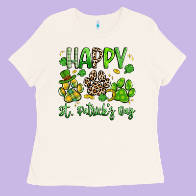 Happy St. Patricks Day Paws Ladies Tee Designed By Artiststas