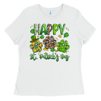 White happy st. patricks day paws Ladies Tee - Artiststas