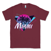 Burgundy miami beach souvenir vintage 80s Classic Tee - linhVisuals