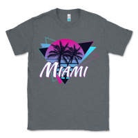 Charcoal Heather miami beach souvenir vintage 80s Classic Tee - linhVisuals