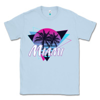 Dusty Blue miami beach souvenir vintage 80s Classic Tee - linhVisuals