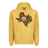 Antique Gold bull skull texas map western Premium Hoodie - BarkalooDesign