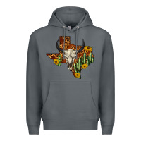 Rock bull skull texas map western Premium Hoodie - BarkalooDesign