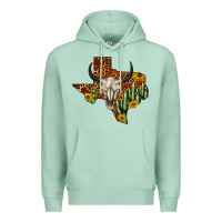 Seafoam bull skull texas map western Premium Hoodie - BarkalooDesign