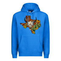 True Royal bull skull texas map western Premium Hoodie - BarkalooDesign