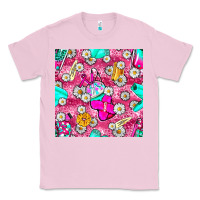 Bubblegum Pink hairstylist coffee cups and daisy with leopard seamless pattern bbs Classic Tee - BundleAndBundleShop