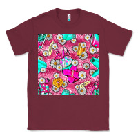Burgundy hairstylist coffee cups and daisy with leopard seamless pattern bbs Classic Tee - BundleAndBundleShop