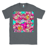 Charcoal Heather hairstylist coffee cups and daisy with leopard seamless pattern bbs Classic Tee - BundleAndBundleShop