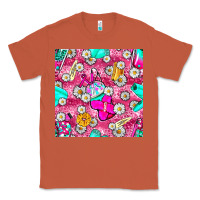 Copper hairstylist coffee cups and daisy with leopard seamless pattern bbs Classic Tee - BundleAndBundleShop