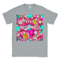 Heather Grey hairstylist coffee cups and daisy with leopard seamless pattern bbs Classic Tee - BundleAndBundleShop