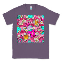 Lavender hairstylist coffee cups and daisy with leopard seamless pattern bbs Classic Tee - BundleAndBundleShop