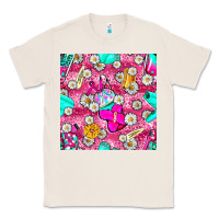 Natural hairstylist coffee cups and daisy with leopard seamless pattern bbs Classic Tee - BundleAndBundleShop