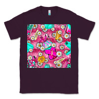 Plum hairstylist coffee cups and daisy with leopard seamless pattern bbs Classic Tee - BundleAndBundleShop