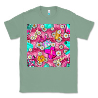 Sage hairstylist coffee cups and daisy with leopard seamless pattern bbs Classic Tee - BundleAndBundleShop