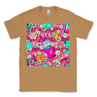 Toasted Coconut hairstylist coffee cups and daisy with leopard seamless pattern bbs Classic Tee - BundleAndBundleShop