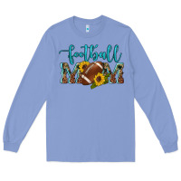 Western Leopard Camouflage Sunflowers  Glitter Mom Football Long Sleeve Tee | Teevron