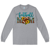 Heather Grey western leopard camouflage sunflowers  glitter mom football Long Sleeve Tee - Artiststas