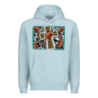 Blue Mist football cross aztec leopard background Premium Hoodie - RanaPortraitStore