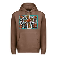 Chestnut football cross aztec leopard background Premium Hoodie - RanaPortraitStore