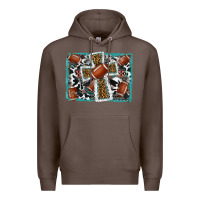 Coffee football cross aztec leopard background Premium Hoodie - RanaPortraitStore