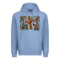 Colony Blue football cross aztec leopard background Premium Hoodie - RanaPortraitStore