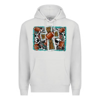 Dove Grey football cross aztec leopard background Premium Hoodie - RanaPortraitStore