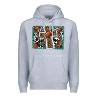Heather Grey football cross aztec leopard background Premium Hoodie - RanaPortraitStore