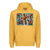 Mustard football cross aztec leopard background Premium Hoodie - RanaPortraitStore