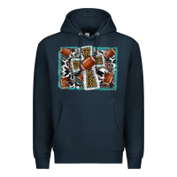 Navy football cross aztec leopard background Premium Hoodie - RanaPortraitStore