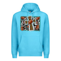 Ocean Blue football cross aztec leopard background Premium Hoodie - RanaPortraitStore