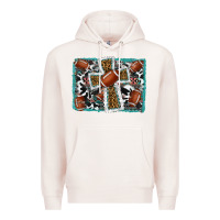 Pale Pink football cross aztec leopard background Premium Hoodie - RanaPortraitStore