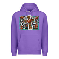 Purple football cross aztec leopard background Premium Hoodie - RanaPortraitStore