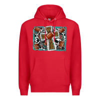 Red football cross aztec leopard background Premium Hoodie - RanaPortraitStore