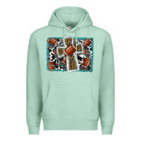 Seafoam football cross aztec leopard background Premium Hoodie - RanaPortraitStore